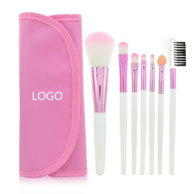 7-Piece Makeup Brush Set with Carrying Pouch