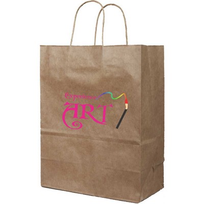 Recycled Natural Kraft Paper Shopping Bag - Digital Print (8"X4.5"X10.75")