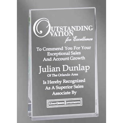 5" Crystal Rectangle Wedge Award