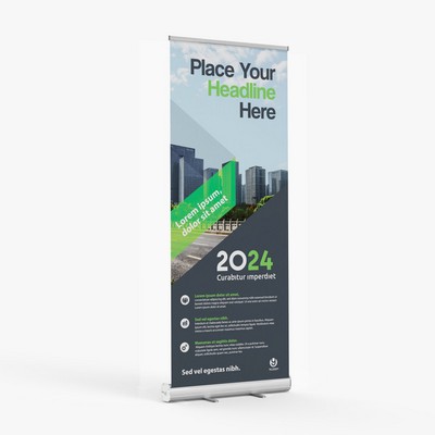 Full Color Digitally Printed-Standard Retractable Banner with Stand 24" x 81"