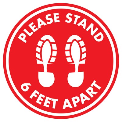 6' Apart Floor Decal