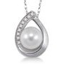 Jilco Inc. White Gold Cultured Pearl & Diamond Necklace