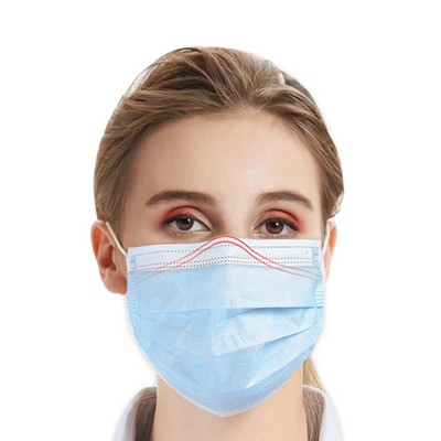 Disposable Face Mask With Aluminum Nose Strip