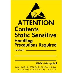 Static Sensitive Paper Labels - 1.75" x 2.5"