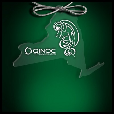 New York Budget Ornament in Clear Acrylic