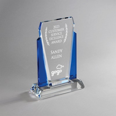 Blue Accent Clear Center Crystal (4.75"x6.75"x2")