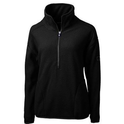 Cutter and Buck Ladies Cascade Eco Sherpa Fleece Quarter Zip Jacket