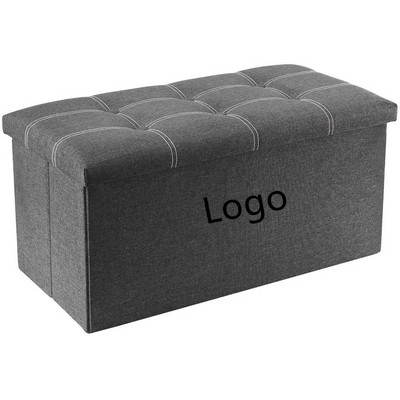 30" Storage Ottoman Bench Foldable Footrest Shoe Bench