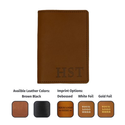 Full-Grain Leather Passport Holder | Fits small field Notepad and passport | Handmade in the USA