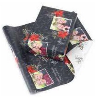 Festive Poinsettia Reversible Wrapping Paper (28"x20")
