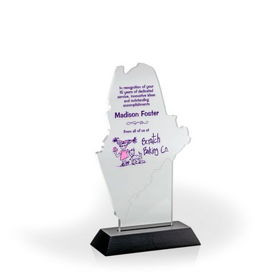 Maine Award with Black Wood Base - UV Print