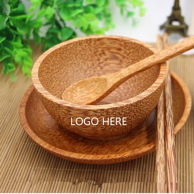 Coconut Wood Coffee Mug w/Saucer