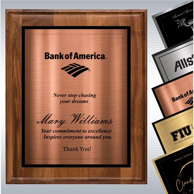 Walnut Wood Plaque w/Choice of Double Plate (7" x 9")