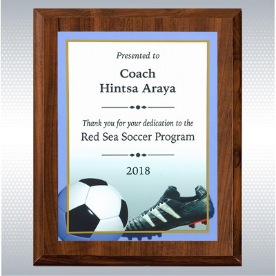 Cherry Finish Wood Plaque w/Full Color Sublimated Plate (9"x12")