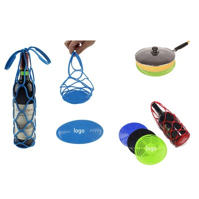 Silicone Wine Botton Net Tote Pot Holders Insulation Pad