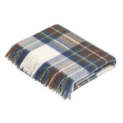 Muted Tartan Merino Lambswool Blanket