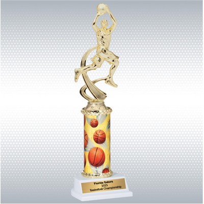 11" Assembled Male Basketball Trophy w/ White Base