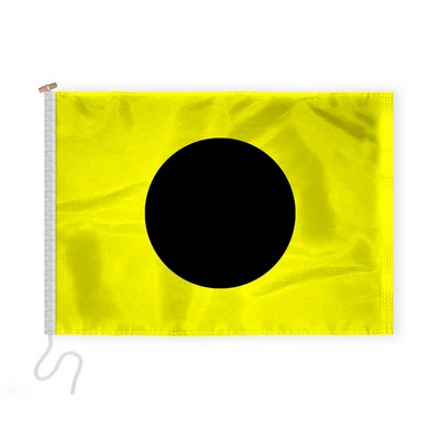 2.5'x3.3' 1ply Nylon Yellow with Black ball Beach Safety Flag with Rope & Toggle – Sewn