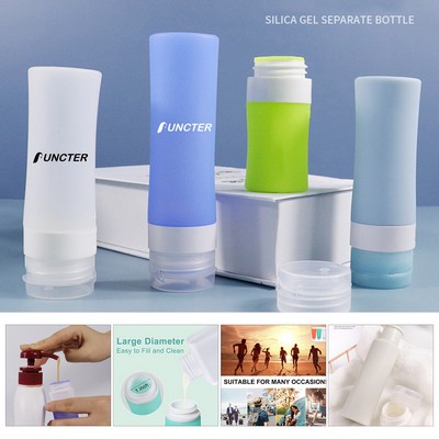 2.7 OZ Leak Proof Travel Split Bottles For Toiletries Refillable Liquid Containers