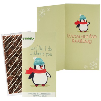 3.5 Oz. Belgian Chocolate Greeting Card Box (Waddle I do Without You) - Milk & Cookies Bar