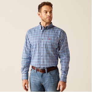 Ariat® FR Men's Glacier Blue Sierra Work Long Sleeve Shirt
