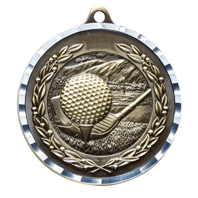 Golf Diamond Cut Medal