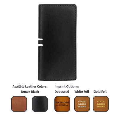 Full-Grain Leather Check Presenter -2 Pocket/Riveted Check and card Holder- Made in USA