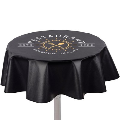 Round Vinyl Tablecloth with Logo