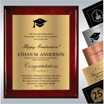 Rosewood Piano Plaque Graduation Gift (8" x 10")