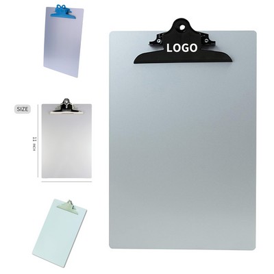 8.5 x 11" Black Recycled Aluminum Clipboard with Black Clip
