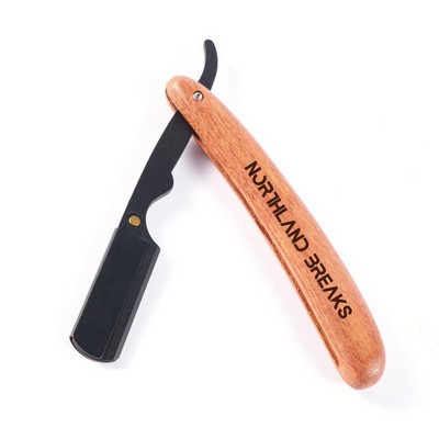 Manual Barber Razor With Wooden Handle