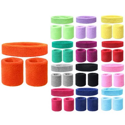 Athletic Bracer & Sweatband 3-Piece Set