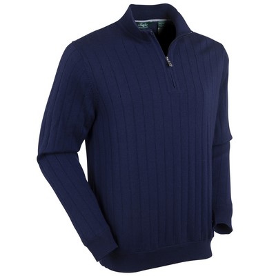 Bobby Jones Men's Merino Lined Quarter-Zip Mock Neck Wind Sweater