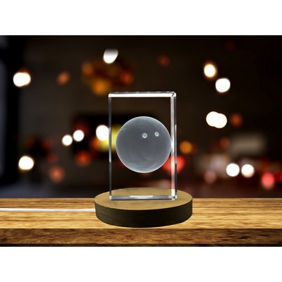 Squash Ball 3D Engraved Crystal Trophy Award w/LED Base