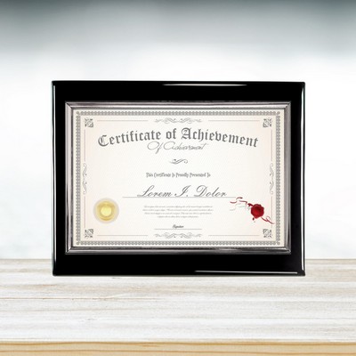 10.5" x 13" Black Piano Finish W/Certificate Frame