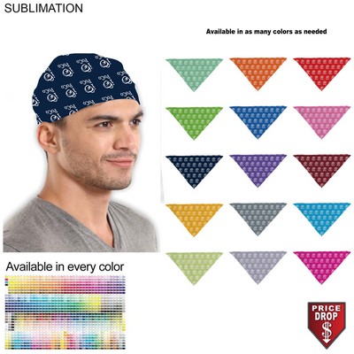 Team building Colored Triangle Bandanna, 32"x22"x22", Sublimated Edge to Edge 1 side