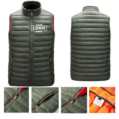 Personalized Men's Windproof Down Jacket Vest for Winter, Ensuring Warmth