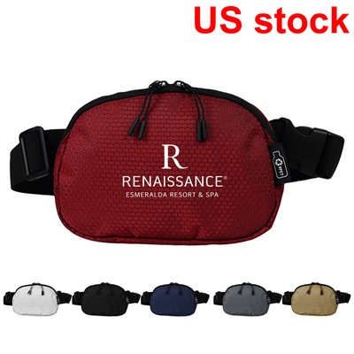 Dual-Zip Soft Fabric Crossbody Belt Bag