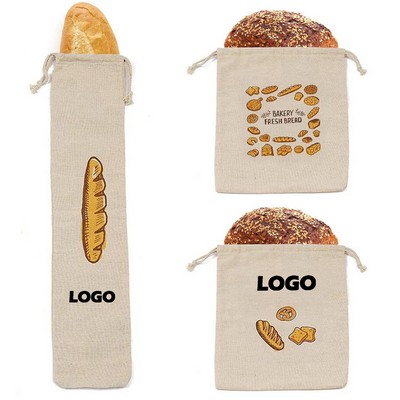 Reusable Linen Drawstring Bread Bags