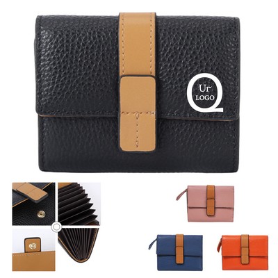 Leather Credit Card Holder W/ 9 Slots