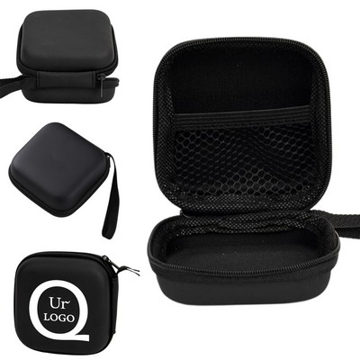 Square Zipper-Lock Earphone Storage Case