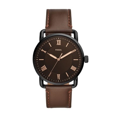 Fossil Men's Copeland Brown Leather Strap Watch Brown Dial