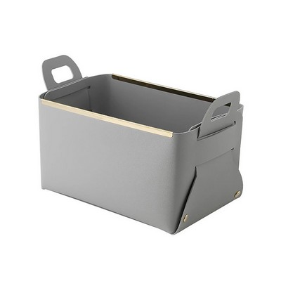 Foldable PU Leather Storage Basket