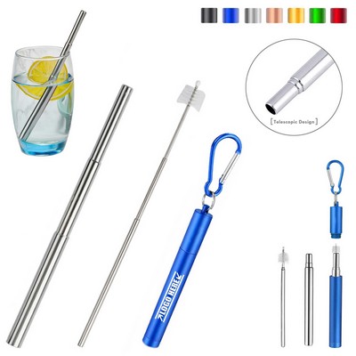 Telescope Metal Straw w/Case