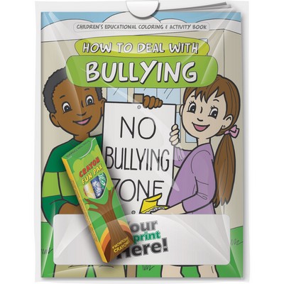 Combo Pack - "How to Deal with Bullying" Coloring Book & 4-Pack of Crayon in a Poly Bag
