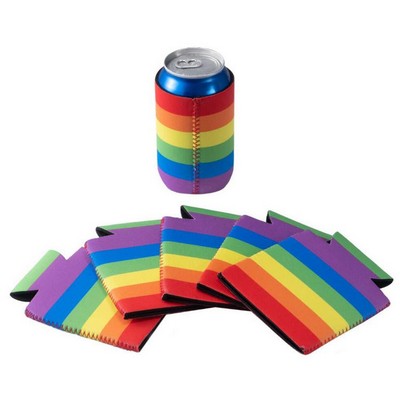 Rainbow Neoprene Beverage Can Cooler