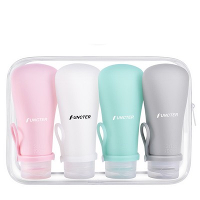 3OZ Portable Refillable Traveling Size Liquid Containers ( 4pcs Set )