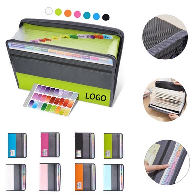 12 Pocket Expanding File Folder with Front Pencil Pouch