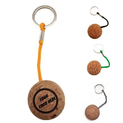 Float Cork Ball Keychain