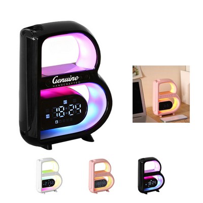 Fast Wireless Charger with Bluetooth Speaker and Alarm Clock